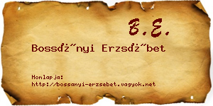 Bossányi Erzsébet névjegykártya