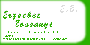 erzsebet bossanyi business card