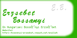 erzsebet bossanyi business card